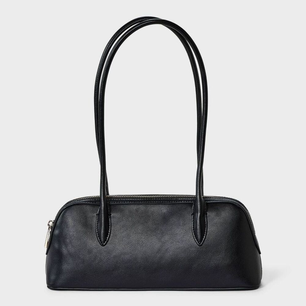 Long Handle Satchel Handbag - A New Day Black